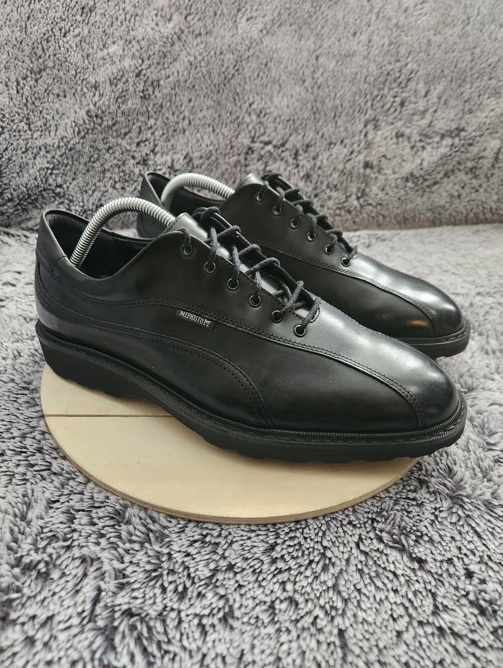 Mephisto Goodyear Welt Black Leather Bicycle Toe Casual Shoes Men's Size 8.5